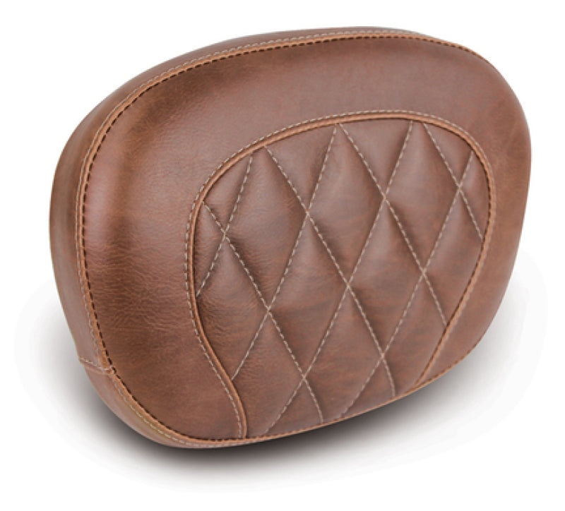 Mustang Motorcycle Mustang 97-23 Harley Touring Sissy Bar Pad (12 inch x 9 inch) Diamond Stitch - Brown 76775 76775 Photo - Primary