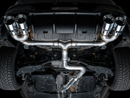 AWE Tuning AWE MK8 Volkswagen Golf R 3in Track Edition Quad Exhaust - Chrome Silver Tips 3020-42658 3020-42658 Photo - Mounted