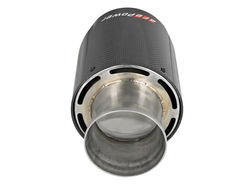 aFe MACH Force-XP 4-1/2in Carbon Fiber OE Replacement Exhaust Tips - 15-19 Dodge Charger/Hellcat 49C32068-C 49C32068-C Photo - Unmounted
