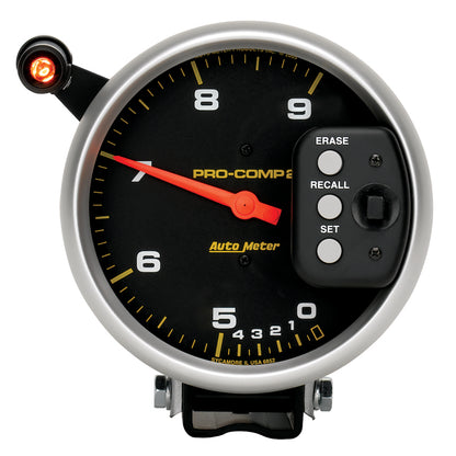Autometer Gauge, Tach, 5", 9k Rpm, Pedestal Dual Range w/ Quick Lite & Peak Memo 6852 Photo - Primary