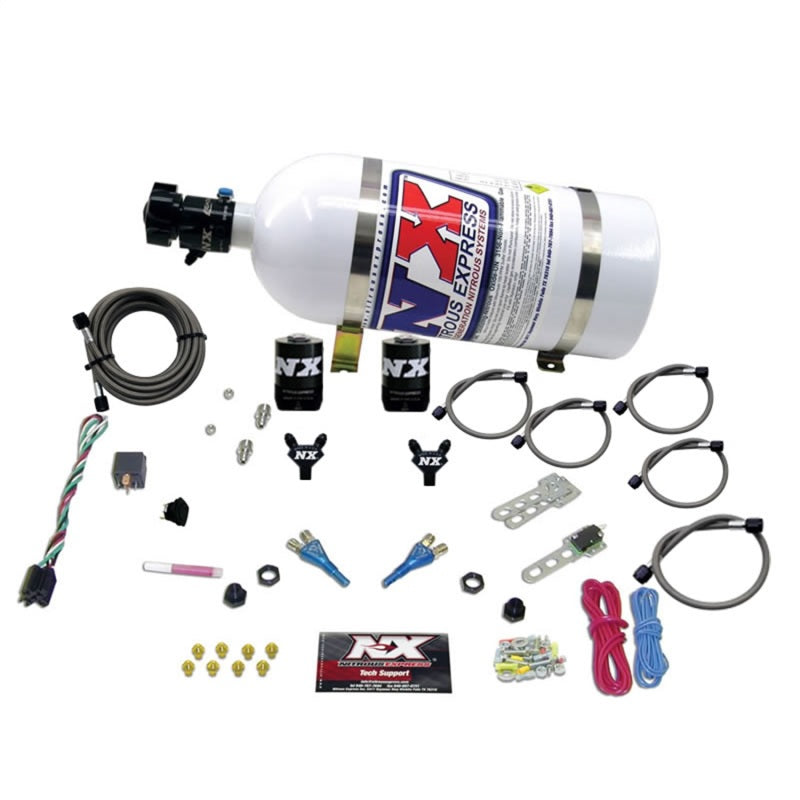 Nitrous Express GM EFI Dual Nozzle Nitrous Kit (100-300HP) w/10lb Bottle 20215-10 20215-10 Photo - Primary