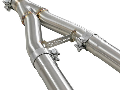 aFe Takeda 2.5in to 3in 304 SS Y-Pipe Exhaust System 16-18 Infiniti Q5 49-36131 Photo - Unmounted