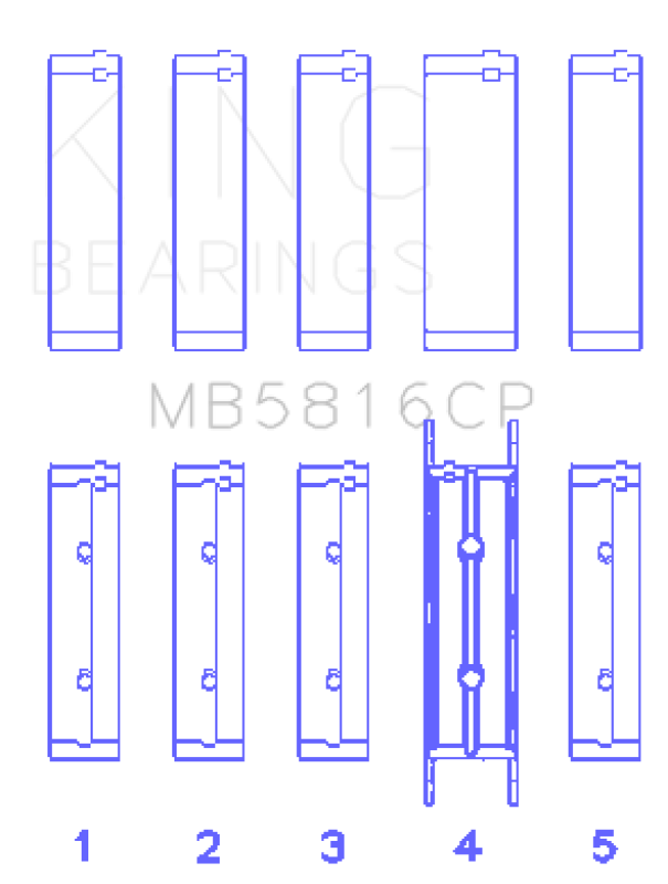 King Engine Bearings King Ford 391CI 32V Turbo V8 Power Stroke/ O/S .040in (Size 0.25) Main Bearing Set MB5816CP0.25 MB5816CP0.25 Photo - Primary