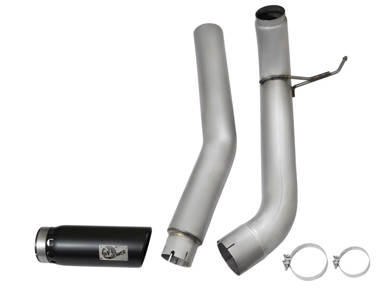 aFe ATLAS 5in DPF-Back Aluminized Steel Exhaust System w/Black Tip: Nissan 49-06112-B Photo - Unmounted