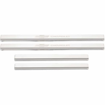 Putco 2019+ Chevrolet Silverado LD- Crew Cab (4pc) w/ Bow Tie Etching SS Door Sills 95183GM-1 95183GM-1 Photo - Primary
