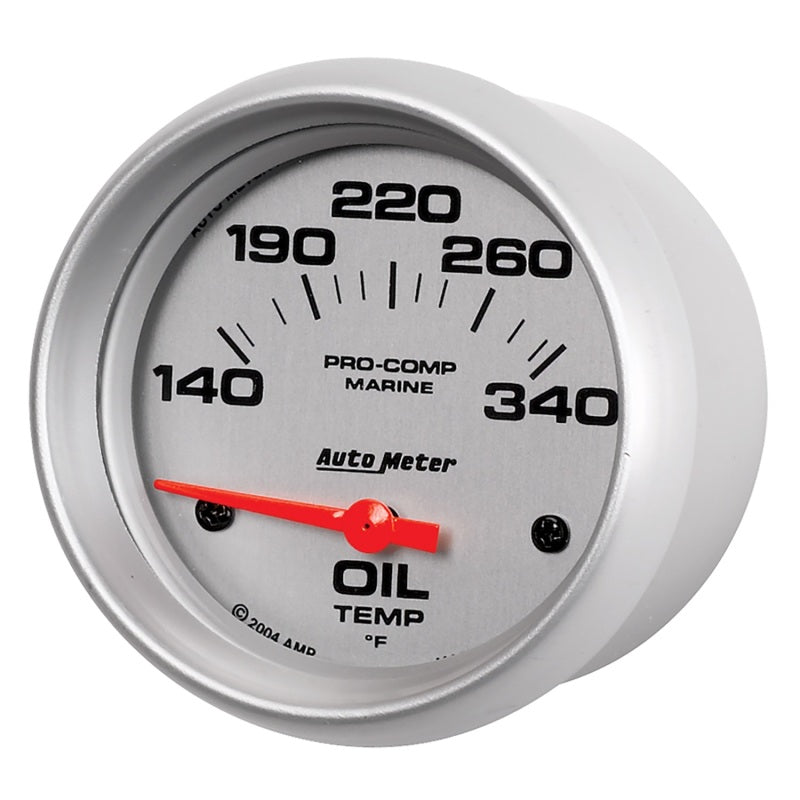 Autometer Gauge, Oil Temp, 2 5/8", 140-300 Deg. F, Electric, Marine Silver 200765-33 User 2