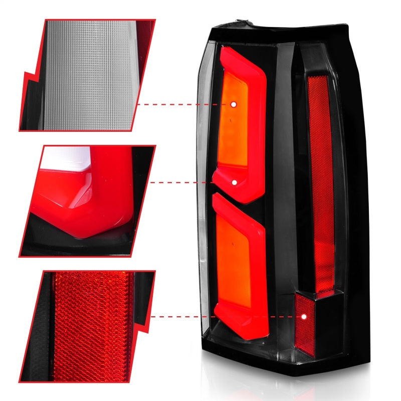 ANZO 2015-2020 Chevrolet Tahoe LED Tail Lights w/ Light Bar Black Housing Clear Lens 311374 311374 Photo - Unmounted