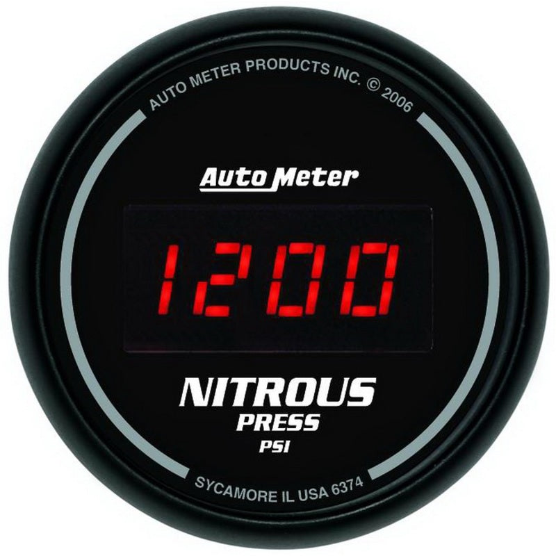 Autometer Gauge,Nitrous Pressure, 2 1/16",1600psi,Digital, Black Dial w/ Red 6374 Photo - Primary
