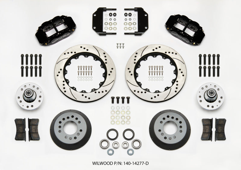 Wilwood Narrow Superlite 6R Front Hub Kit 14.00in Drilled Magnum Force Drop Spindle 140-14277-D 140-14277-D Photo - Primary