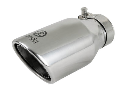 aFe Takeda 304 Stainless Steel Clamp-On Exhaust Tip 2.5in. Inlet / 4in. Outlet / 8in. L - Polished 49T25404-P08 49T25404-P08 Photo - Primary