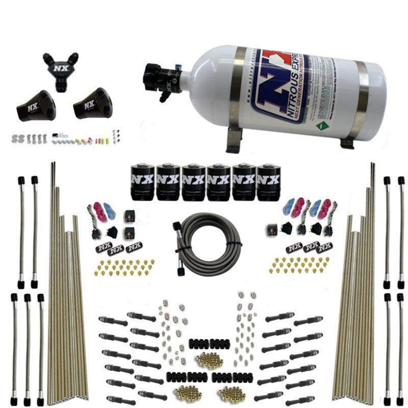 Nitrous Express 8 Cyl Dry Direct Port Three Stage 6 Solenoids Nitrous Kit (200-600HP) w/10lb Bottle 93206-10 93206-10 Photo - Primary