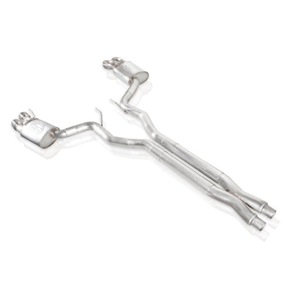 Stainless Works 2018+ Ford Mustang GT 3in Redline Series Catback X-Pipe w/Active Valves & Quad Tips M18CBXFCV M18CBXFCV Photo - Unmounted