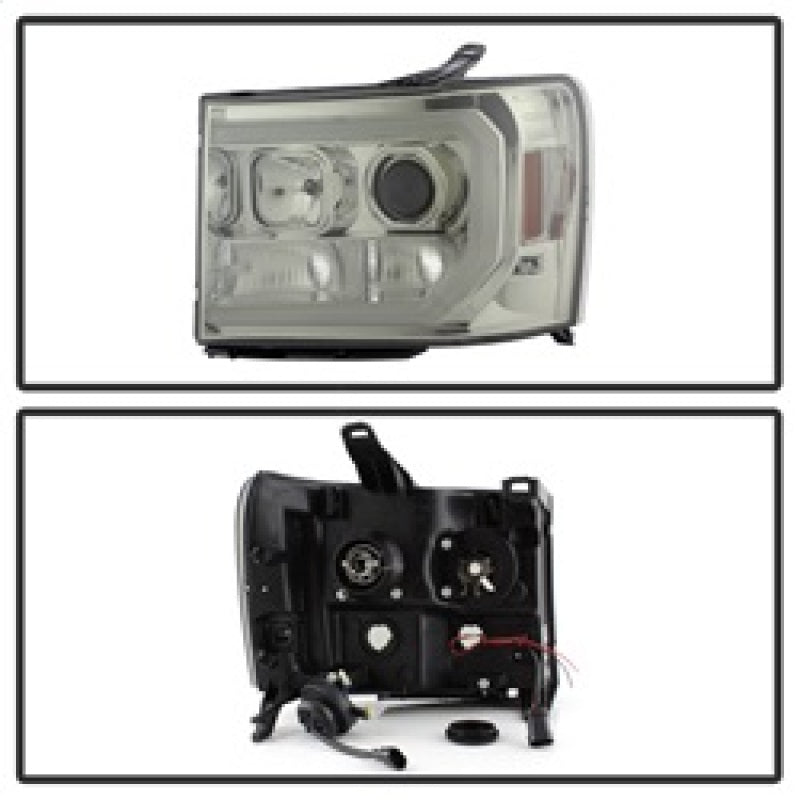 Spyder GMC Sierra 1500/2500/3500 07-13 V2 Projector Headlights - Smoke PRO-YD-GS07V2-LBDRL-SM 5083654 5083654 Photo - Unmounted