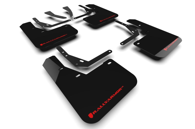 Rally Armor 2024 Hyundai Kona EV Black UR Mud Flap - Red Logo MF113-UR-BLK-RD MF113-UR-BLK-RD Photo - Primary