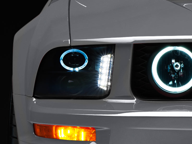 Raxiom 05-09 Ford Mustang w/ Halogen LED Halo Prjctr Headlights-Blk Hsng(Smoked Lens Exclude GT500) 49128 49128 Photo - Primary