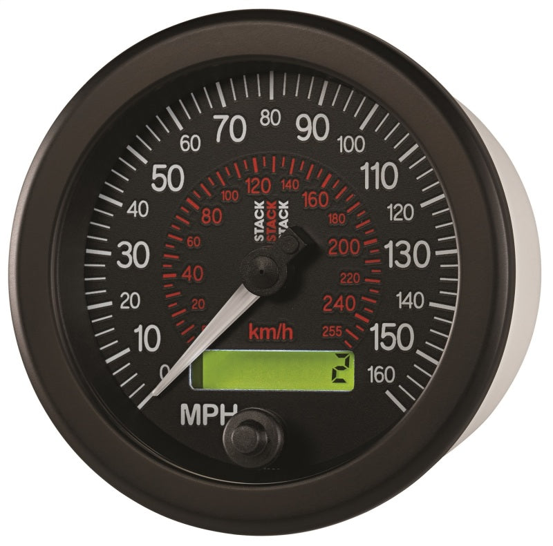 Autometer Stack Instruments 88MM 0-160 MPH / 260 KM/H Programmable Speedometer - Black ST3801 ST3801 User 2