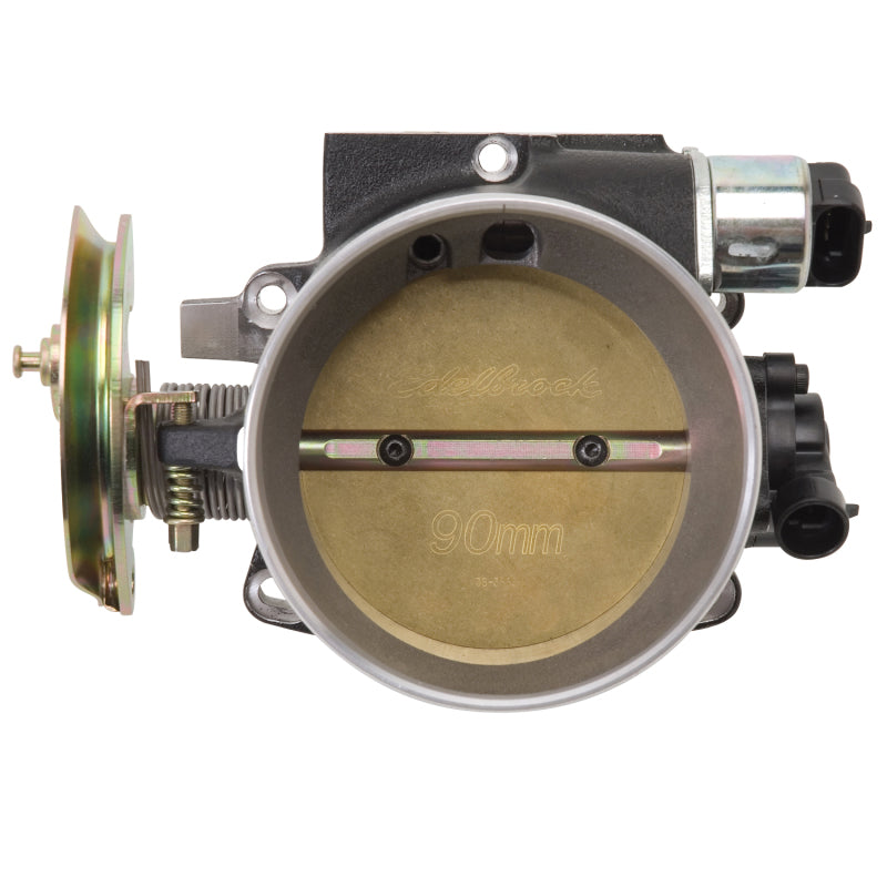 Edelbrock Throttle Body Victor Universal LS1 90mm Black Mini Texture Powder Coating 38643 38643 Photo - out of package