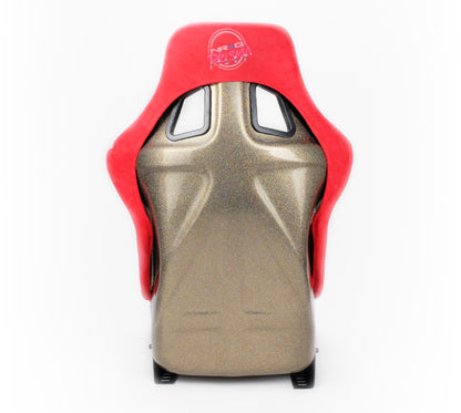 NRG FRP Bucket Seat ULTRA Edition - Large (Red Alcantara/Gold Glitter Back) FRP-302RD-ULTRA FRP-302RD-ULTRA Photo - Primary