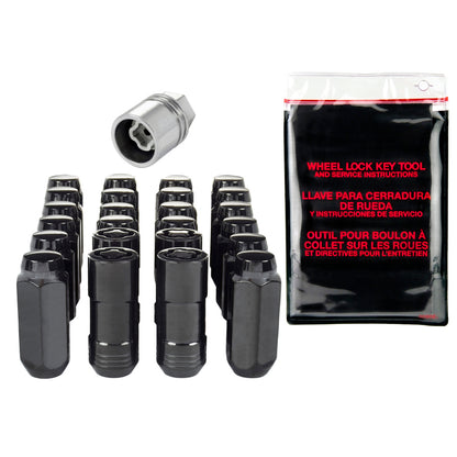 McGard 6 Lug Hex Install Kit w/Locks (Cone Seat Nut) M14X2.0 / 13/16 Hex / 2.25in. Length - Black 84617 84617 Photo - Primary