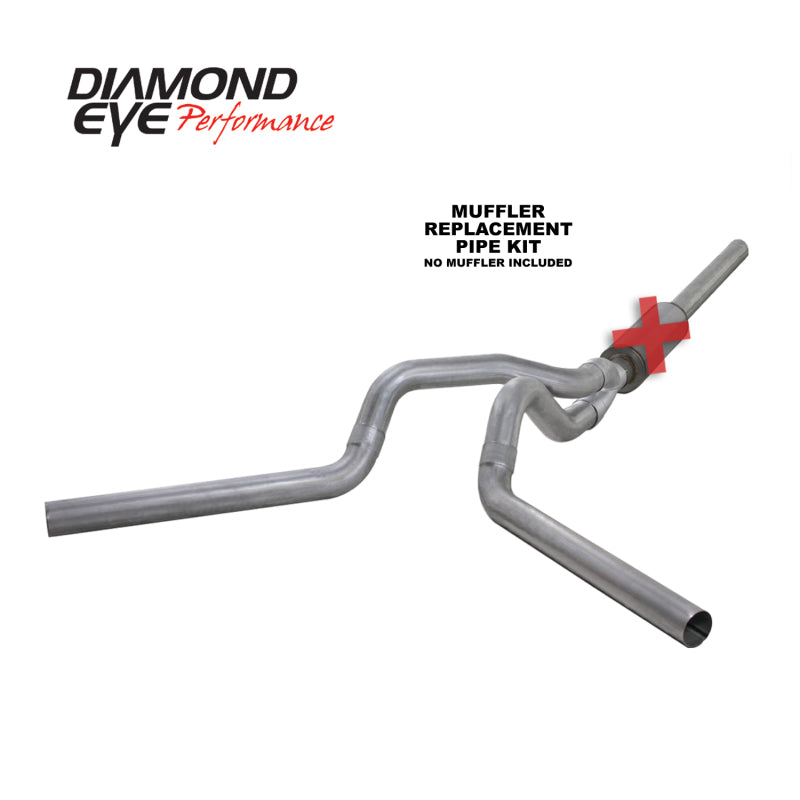 Diamond Eye Performance Diamond Eye KIT 4in CB MFLR RPLCMENT PIPE DUAL AL: 2004.5-2007.5 DODGE CUMMINS 600 K4236A-RP K4236A-RP Photo - Primary