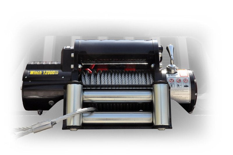 DV8 Offroad 12000 LB Winch w/ Steel Cable & Wireless Remote - Black WB12SC WB12SC Photo - Primary
