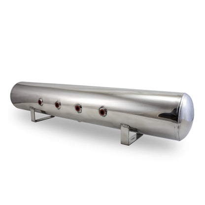 AIRLIFT 5 Gal Alum Air Tank - (4) 3/8" face ports, & 1/4" drain port - 36" L x 12956 Photo - Primary