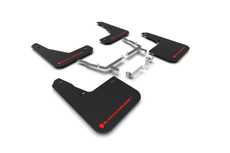 Rally Armor 19-22 Ford Focus ST MK4 (Hatch) Black UR Mud Flap w/ Red Logo MF77-UR-BLK/RD MF77-UR-BLK/RD Photo - Primary