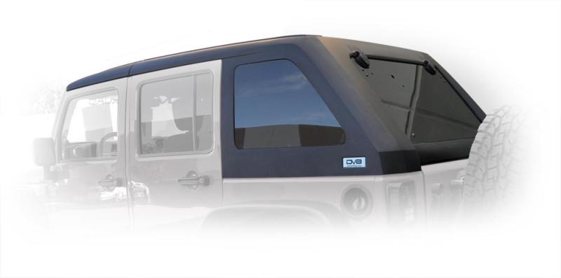 DV8 Offroad 07-18 Jeep Wrangler JK 2 Piece Fast Back Hard Top 4 Door - Black HT07FB42 HT07FB42 Photo - Mounted