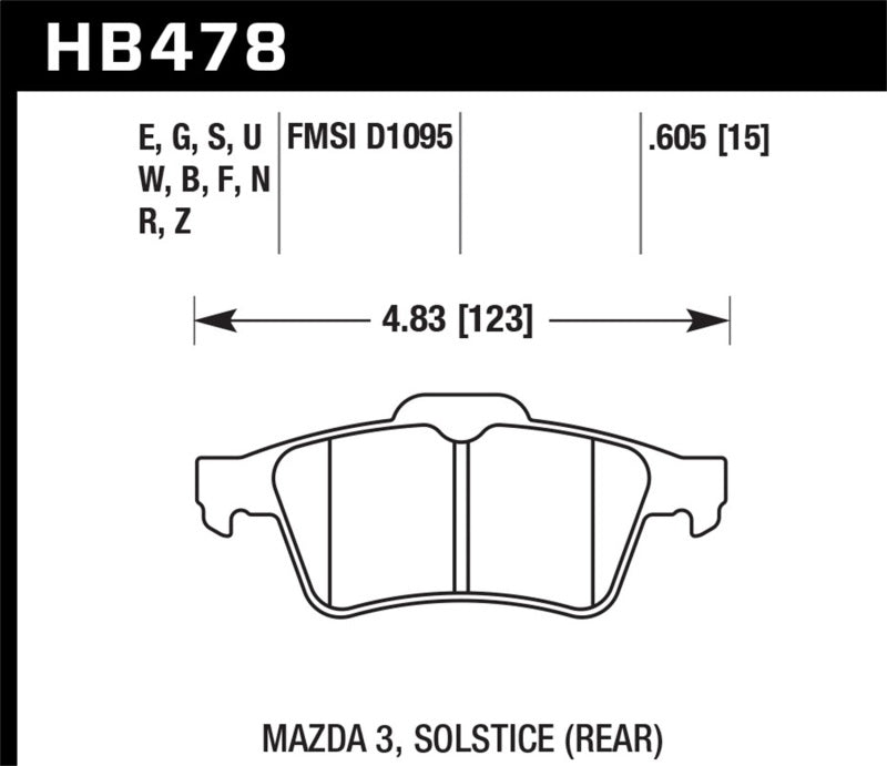 Hawk Disc Brake Pad HB478U.605 Photo - Primary