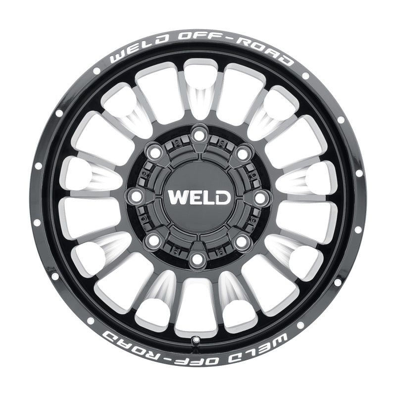 Weld Off-Road W121 20X8.25 Scorch Outer 8X200 ET-202 BS-3.17 Gloss Black MIL 142.2 W12108292N31 W12108292N31 Photo - Primary
