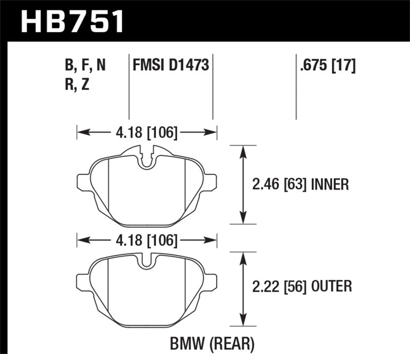 Hawk Disc Brake Pad HB751N.675 Photo - Primary