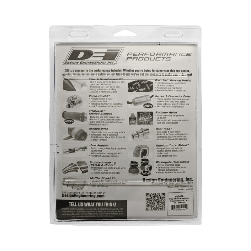 DEI Pipe Shield 6in w x 1ft - w/ Stainless Steel Clamps - Titanium 10450 10450 Photo - Unmounted