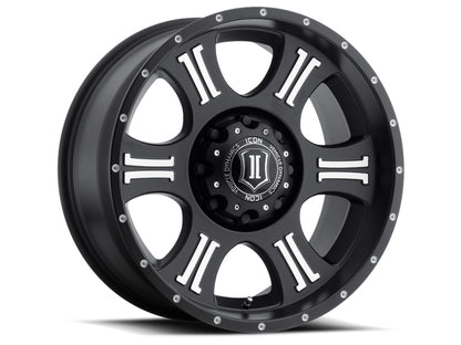 ICON Shield 20x9 5x150 16mm Offset 5.625in BS 110.1mm Bore Satin Black/Machined Wheel 1020905556MB 1020905556MB Photo - Primary