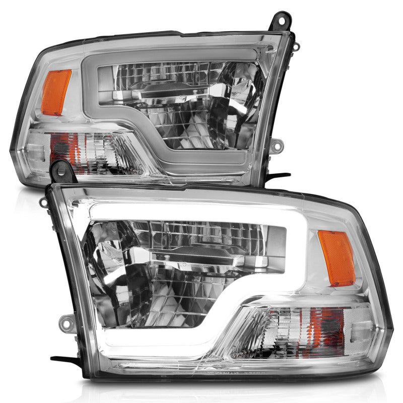 ANZO 2009-2020 Dodge Ram 1500 Full LED Square Projector Headlights w/ Chrome Housing Chrome Amber 111540 111540 Photo - Unmounted