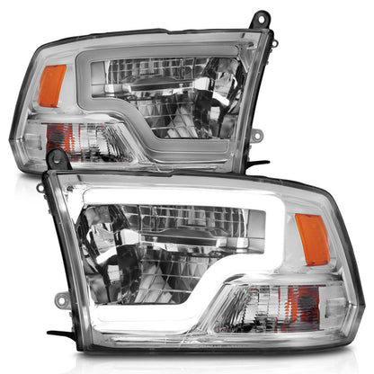 ANZO 2009-2020 Dodge Ram 1500 Full LED Square Projector Headlights w/ Chrome Housing Chrome Amber 111540 111540 Photo - Unmounted