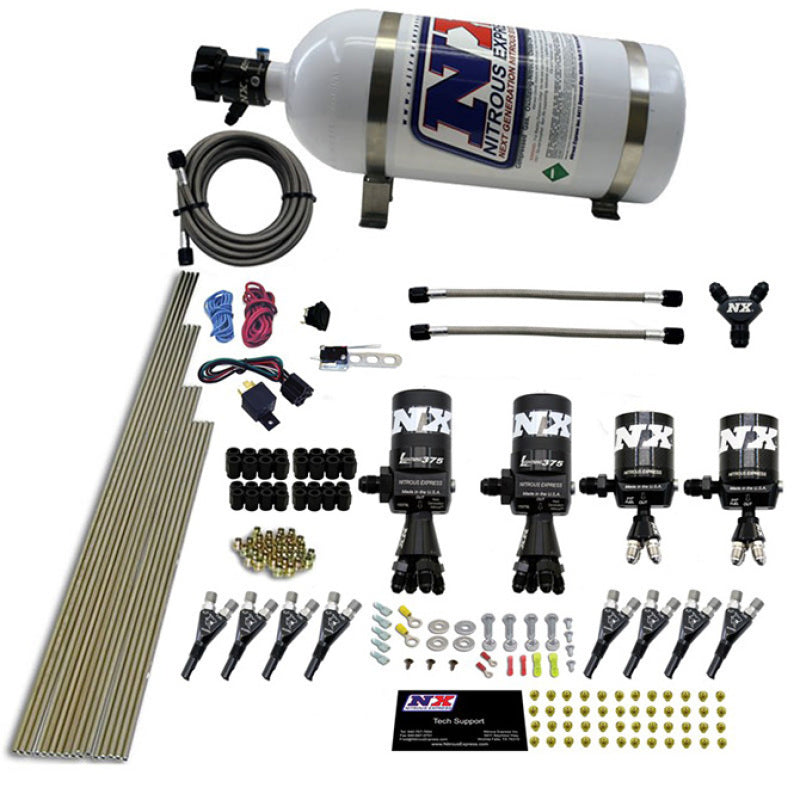Nitrous Express 8 Cyl Shark Direct Port 4 Solenoids Nitrous Kit (200-600HP) w/10lb Bottle 90506-10 90506-10 Photo - Primary