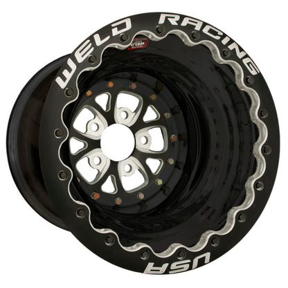 Weld V-Series 16x16 / 5x4.75 BP / 5in. BS Black Wheel - Black Double Beadlock 84B-616B280UB 84B-616B280UB User 1