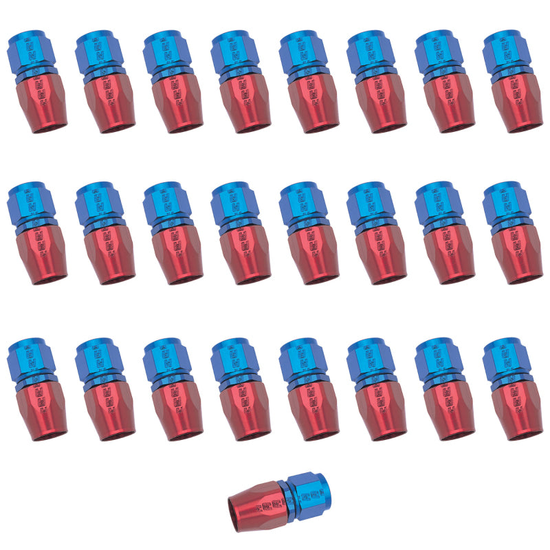 Russell Performance -10 AN Red/Blue Straight Full Flow Hose End (25 pcs.) 610048 610048 Photo - Primary