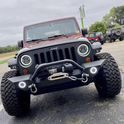 ORACLE Lighting Oracle 07-18 Jeep Wrangler JK Switchback LED Halo Headlights - Amber/White - Switchback 5769-123 5769-123 Photo - lifestyle view