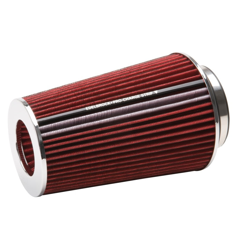 Edelbrock Air Filter, Pro-Flo Series, Conical, 10" Tall, Red/Chrome 43691 Photo - Primary