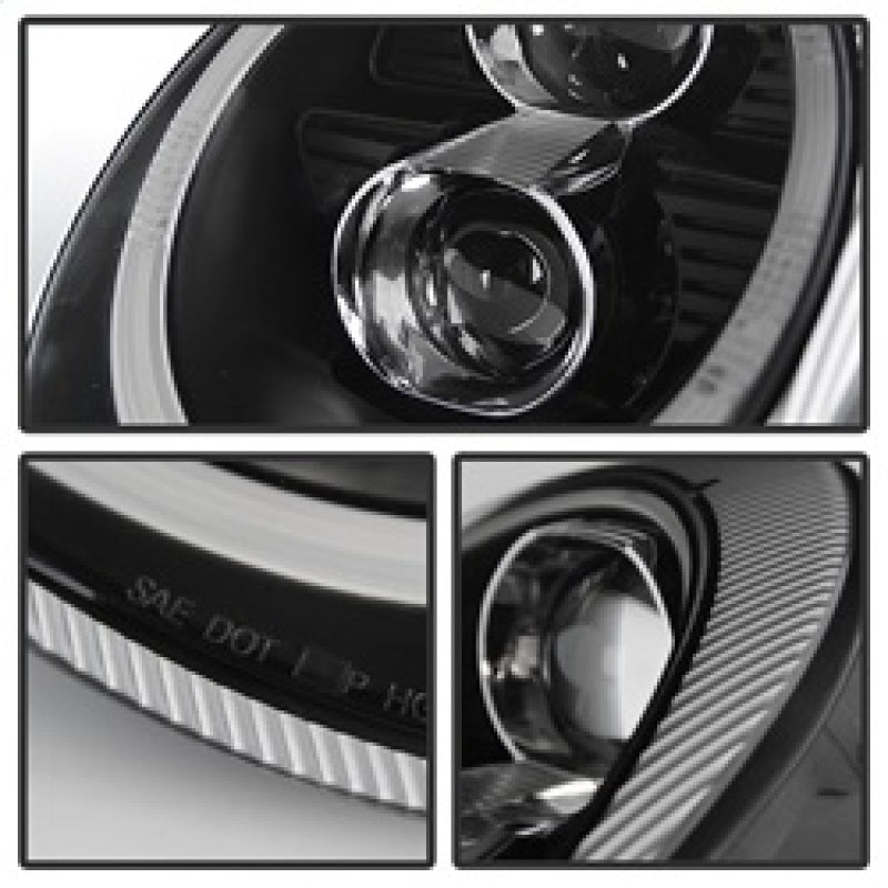 Spyder Porsche 911 997 2005-2009 Projector Headlights Halogen Model DRL LED Blk PRO-YD-P99705-DRL-BK 5080134 5080134 Photo - Unmounted