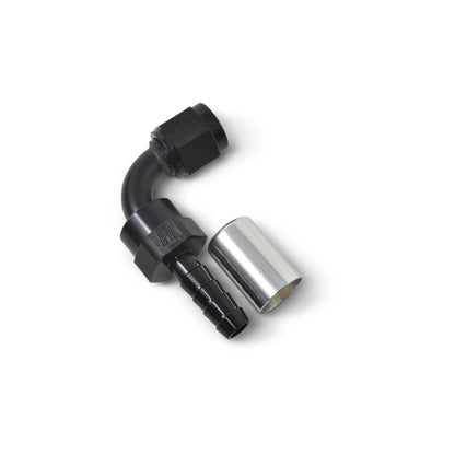 Russell Crimp-On 90° Hose End - Black / Silver 610663 Photo - out of package