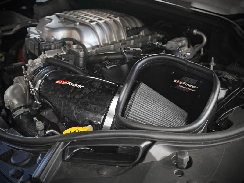 aFe 2021 Dodge Durango SRT Hellcat Track Series Carbon Fiber Cold Air Intake System w/ Pro DRY S 57-10028D 57-10028D Photo - Mounted
