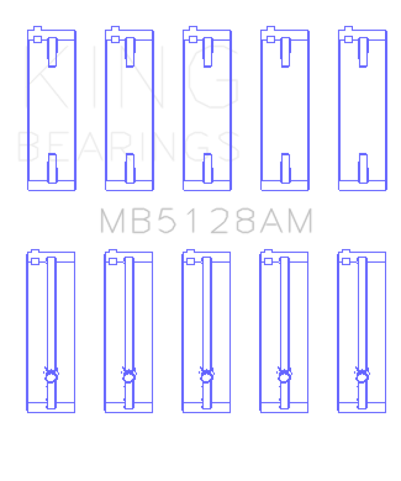 King Engine Bearings King Isuzu 4XE1/4XF1/4XC1T (Size STD) Main Bearing Set MB5128AM MB5128AM Photo - Primary