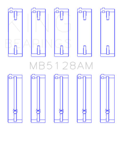 King Engine Bearings King Isuzu 4XE1/4XF1/4XC1T (Size STD) Main Bearing Set MB5128AM MB5128AM Photo - Primary