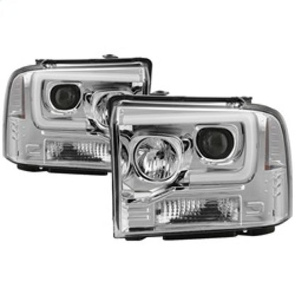 Spyder 05-07 Ford F250/350/450 SD Ver 2 Proj Headlights - Light Bar DRL - Black PRO-YD-FS05V2-LB-C 5084682 5084682 Photo - Primary