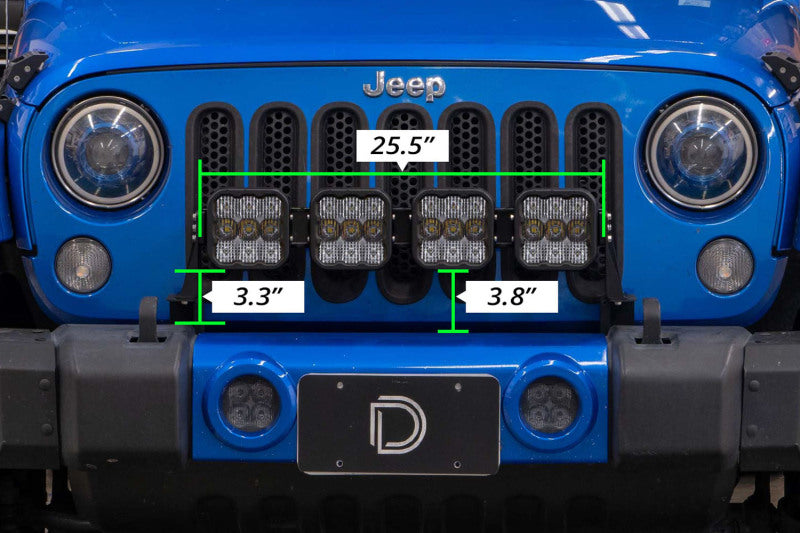 Diode Dynamics Jeep JK SS5 4-Pod CrossLink Grille Lightbar Kit Sport - Yellow Combo DD7230 DD7230 User 2