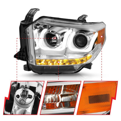 Anzo 2014-2016 Toyota Tundra Projector Headlights w/ U-Bar Chrome 111319 Photo - Unmounted