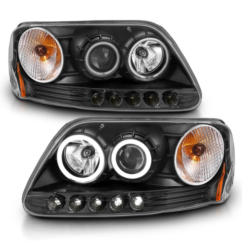 Anzo 1997-2003 Ford F-150 Projector Headlights w/ Halo Black (CCFL) 111097 Photo - Unmounted