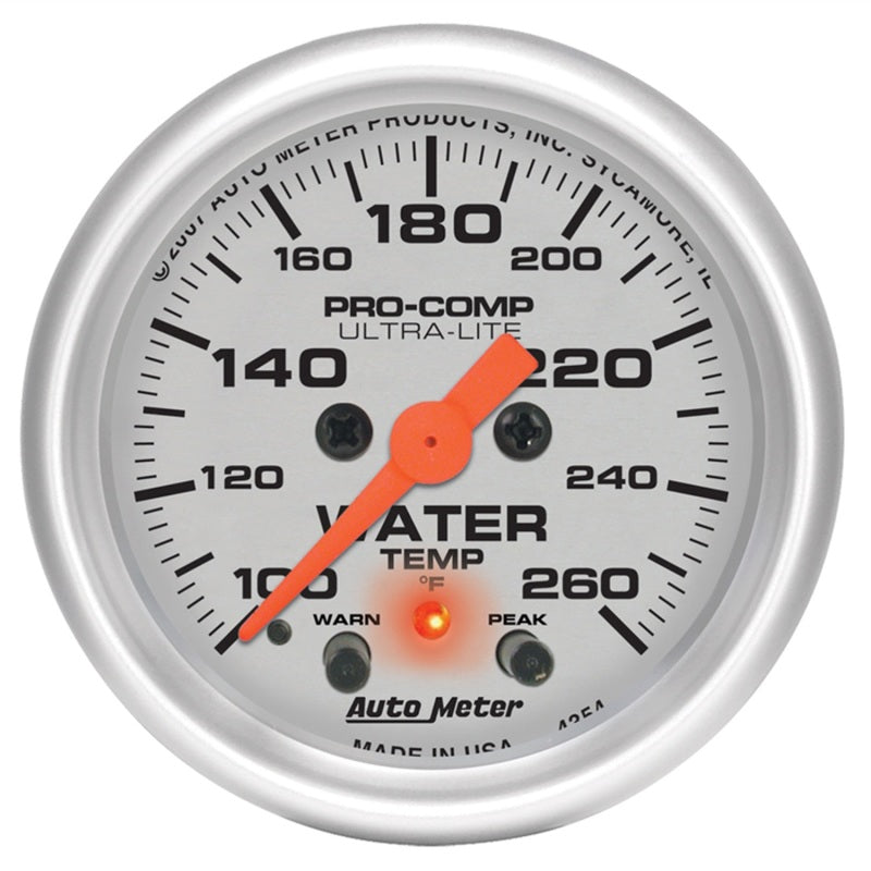 Autometer 2-1/16" Water Temperature, 100-260 °F, Stepper Motor, Ultra-Lite 4354 Photo - Primary